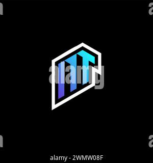 NT initial gradient blue gaming concept ideas for esport team, twitch and streamer Stock Vector