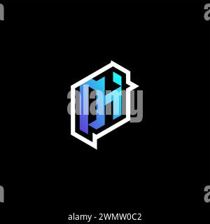 OH initial gradient blue gaming concept ideas for esport team, twitch and streamer Stock Vector