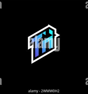 TH initial gradient blue gaming concept ideas for esport team, twitch and streamer Stock Vector