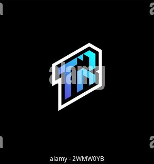 TR initial gradient blue gaming concept ideas for esport team, twitch and streamer Stock Vector