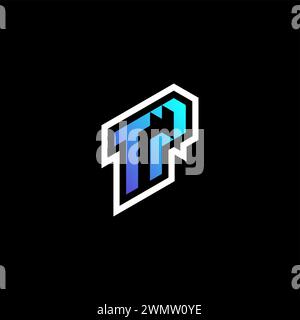 TP initial gradient blue gaming concept ideas for esport team, twitch and streamer Stock Vector