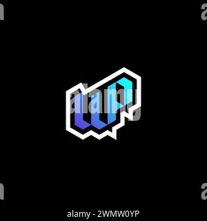 WP initial gradient blue gaming concept ideas for esport team, twitch and streamer Stock Vector