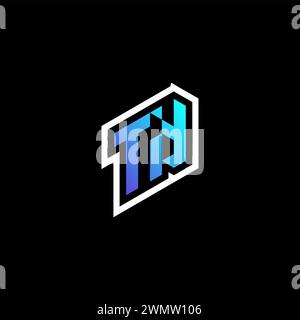 TY initial gradient blue gaming concept ideas for esport team, twitch and streamer Stock Vector
