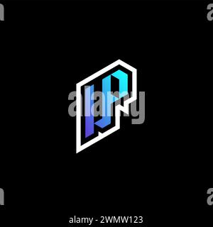 UP initial gradient blue gaming concept ideas for esport team, twitch and streamer Stock Vector