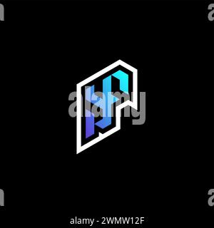 YF initial gradient blue gaming concept ideas for esport team, twitch and streamer Stock Vector