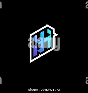 YH initial gradient blue gaming concept ideas for esport team, twitch and streamer Stock Vector