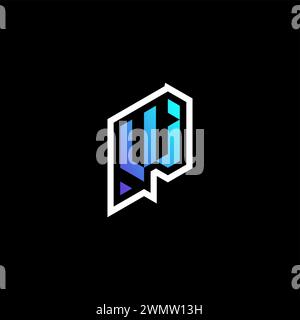 VJ initial gradient blue gaming concept ideas for esport team, twitch and streamer Stock Vector
