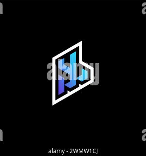 YL initial gradient blue gaming concept ideas for esport team, twitch and streamer Stock Vector