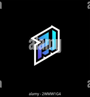 ZU initial gradient blue gaming concept ideas for esport team, twitch and streamer Stock Vector