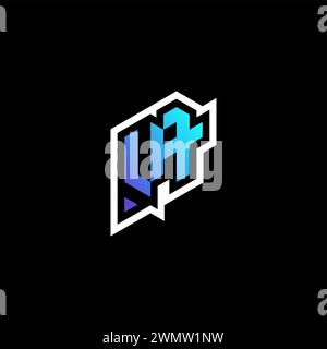 VA initial gradient blue gaming concept ideas for esport team, twitch and streamer Stock Vector