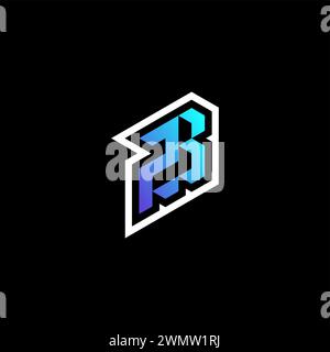 ZB initial gradient blue gaming concept ideas for esport team, twitch and streamer Stock Vector
