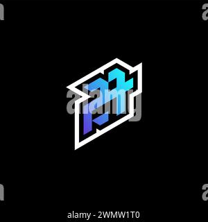 ZA initial gradient blue gaming concept ideas for esport team, twitch and streamer Stock Vector