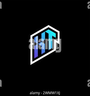 XT initial gradient blue gaming concept ideas for esport team, twitch and streamer Stock Vector