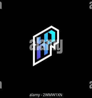 XP initial gradient blue gaming concept ideas for esport team, twitch and streamer Stock Vector