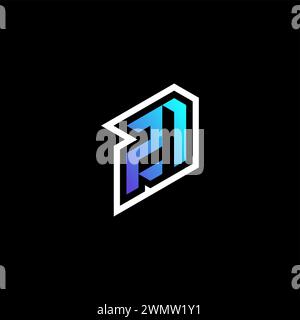 ZN initial gradient blue gaming concept ideas for esport team, twitch and streamer Stock Vector