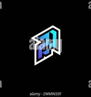 ZQ initial gradient blue gaming concept ideas for esport team, twitch and streamer Stock Vector