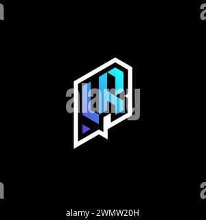 VR initial gradient blue gaming concept ideas for esport team, twitch and streamer Stock Vector