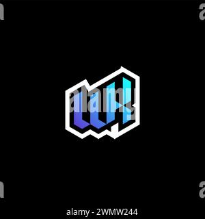 WX initial gradient blue gaming concept ideas for esport team, twitch and streamer Stock Vector