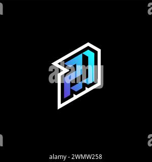 ZD initial gradient blue gaming concept ideas for esport team, twitch and streamer Stock Vector