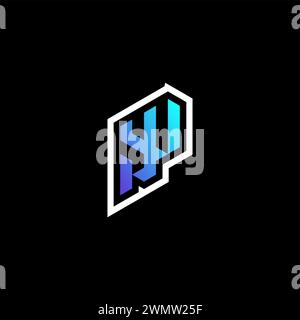 YV initial gradient blue gaming concept ideas for esport team, twitch and streamer Stock Vector
