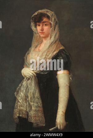 Goya Francisco - Young Lady Wearing a Mantilla and Basquina (1800 05c.) Stock Photo
