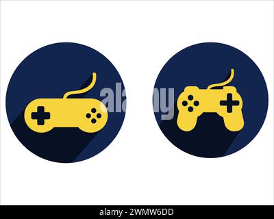 art illustration sport icon logo design concept vector silhouette logotype isolated element symbol set of console joy pad video gam Stock Vector