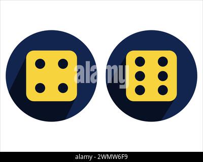 art illustration sport icon logo design concept vector silhouette logotype isolated element symbol set of dice Stock Vector