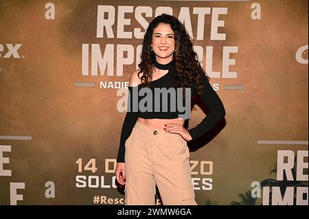 Mexico City, Mexico. 27th Feb, 2024. Karla Abreu is attending the ''Land of Bad'' red carpet at Cinemex Antara in Mexico City, Mexico, on February 27, 2024. (Photo by Carlos Tischler/Eyepix Group) Credit: NurPhoto SRL/Alamy Live News Stock Photo