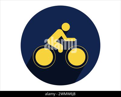art illustration sport icon logo design concept vector silhouette logotype isolated element symbol set of bicycle Stock Vector