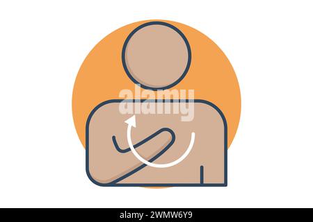 sorry sign language. Apologetic Sorry sign in with diverse hands, expressing regret. flat line icon style. element illustration Stock Vector