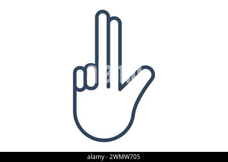 no sign language. negative No sign in with diverse hands, symbolizing disagreement. line icon style. element illustration Stock Vector