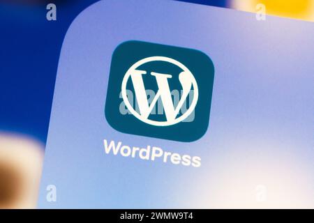 Ostersund, Sweden - Nov 21, 2020: WordPress app icon. WordPress is a web content management system Stock Photo