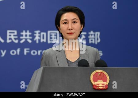 Peking, China. 28th Feb, 2024. Chinese Foreign Ministry spokeswoman Mao ...