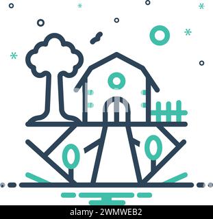 Icon for farms,farm field Stock Vector