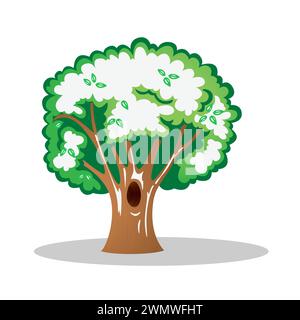 art illustration design concept of realistic tree Stock Vector