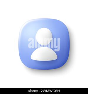 3d user profile icon vector. Avatar or person icon. Profile picture, portrait symbol. Vector Stock Vector