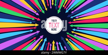 Focus arrows pointing to the center. Dynamic arrow symbols. Focus on goal target. Vector Stock Vector
