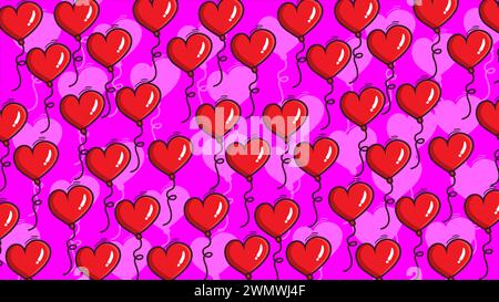 Art illustration icon logo valentine day symbol love romance february design background pattern colorful of balloon heart Stock Vector