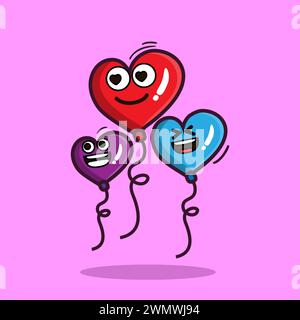 Art illustration icon logo valentine day symbol love romance february design colorful of balloon heart Stock Vector