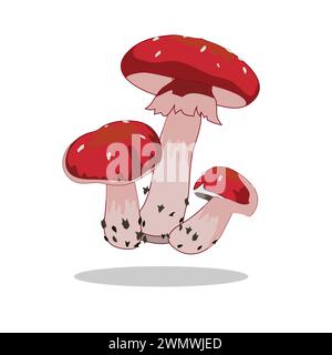 Art illustration Symbol logo botany design concept icon vegetables of mushroom Stock Vector