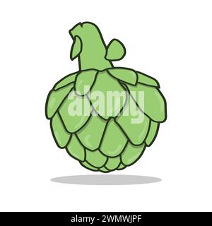 Art illustration Symbol logo botany design concept icon vegetables of artichoke Stock Vector