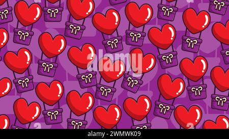 Art illustration icon logo valentine day symbol love romance february design background pattern colorful of balloon heart Stock Vector