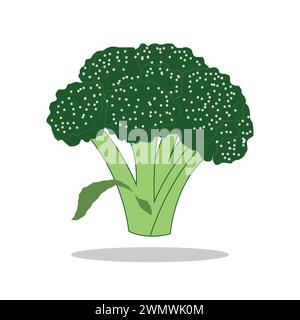 Art illustration Symbol logo botany design concept icon vegetables of broccoli Stock Vector