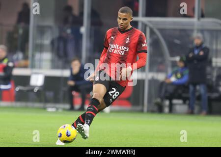 Milan, Italy. 28 February 2024. Carlos Augusto of FC Internazionale in ...