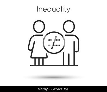 Discrimination line icon. Equality balance sign. Gender inequality symbol. Vector Stock Vector