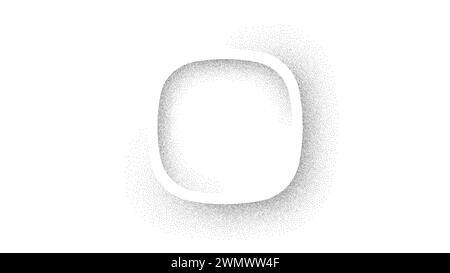 Black noise stipple dots round button. Dotted pattern background. Sand grain effect. Vector Stock Vector