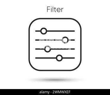 Filter line icon. Control bar sign. Volume balance symbol. Vector Stock Vector
