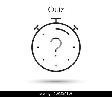 Quiz line icon. Timer with question mark. Faq time symbol. Vector Stock Vector