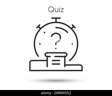 Quiz line icon. Timer with question mark. Faq time symbol. Vector Stock Vector
