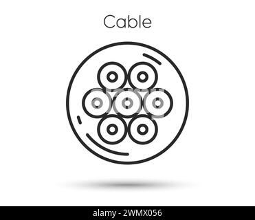 Fiber section icon. Optic cable sign. Internet network wire symbol. Vector Stock Vector